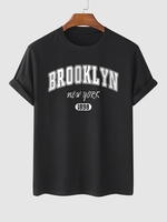 T-shirt à Lettre BROOKLYN à Manches Courtes Xl Noir
