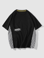 T-shirt à Lettre et Jointif à Manches Courtes Xl Noir