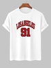 T-shirt à Lettre LOS ANGELES à Manches Courtes Xs Blanc