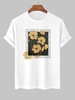 T-Shirt à Manches Courtes Motif Fleurs et Lettre ENJOY THE SUMMER S Blanc