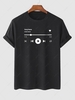 T-shirt à Message à Manches à Revers 2xl Noir
