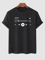 T-shirt à Message à Manches à Revers 2xl Noir