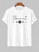 T-shirt à Message à Manches à Revers L Blanc