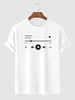 T-shirt à Message à Manches à Revers Xl Blanc