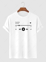 T-shirt à Message à Manches à Revers Xl Blanc