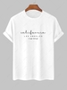 T-shirt à Motif de Lettre LOS ANGELES California à Manches Courtes Xl Blanc