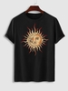 T-shirt à Motif de Soleil à Manches Courtes Xl Noir