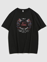 T-shirt à Motif Dragon Volant Xl Noir