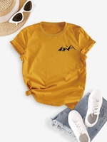 T-shirt à Motif Graphique de Montagne L Deep yellow