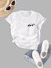 T-shirt à Motif Graphique de Montagne M Blanc