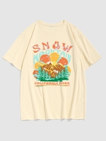 T-shirt à Motif Montagne Graphique et Lettre CALIFORNIA PARK Xl Jaune clair