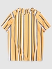 T-shirt à Rayure Contrastée à Manches Courtes Xxl Jaune soleil