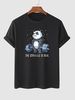 T-shirt à Slogan THE STRUGGLE IS REAL et Panda de Dessin Animé L Noir