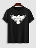 T-shirt Aigle Roi Graphique à Manches Courtes L Noir