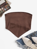 T-shirt Bandeau à Dos Noué M Café profond
