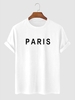 T-shirt Basique à Imprimé Lettre PARIS S Blanc