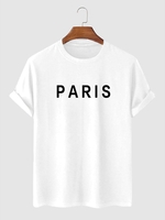 T-shirt Basique à Imprimé Lettre PARIS S Blanc