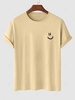 T-shirt Basique à Imprimé Visage Souriant Xl Café lumière