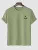 T-shirt Basique à Imprimé Visage Souriant Xl Vert
