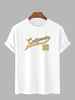 T-shirt Basique à Motif de Lettre Californiennes L Blanc