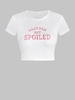 T-shirt Bébé Côtelé Lettre Brodée M Blanc