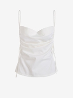 T-shirt Camisole à Col Bénitier avec Nœud Latéral L Blanc