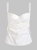 T-shirt Camisole à Col Bénitier avec Nœud Latéral S Blanc