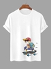 T-shirt Chat Amusant Dessin Animé à Manches Courtes Xl Blanc