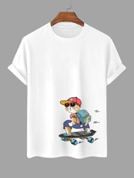 T-shirt Chat Amusant Dessin Animé à Manches Courtes Xl Blanc
