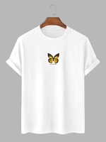 T-shirt Classique à Imprimé Papillon à Manches Courtes Xl Blanc