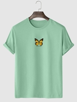 T-shirt Classique à Imprimé Papillon à Manches Courtes Xl Vert clair