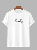 T-shirt Classique Motif Lettre Jolie S Blanc