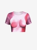T-shirt Court à Imprimé 3D Teinté L Rouge