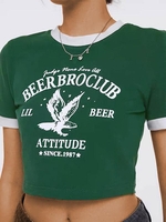 T-shirt Court à Imprimé Lettres et D