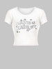 T-shirt Court à Imprimé Lettres et Étoile à Manches Courtes L Blanc