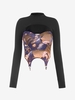 T-shirt Court Classique avec Camisole Imprimé M Noir