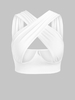 T-shirt Court Croisé à Armature M Blanc