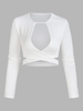 T-shirt Court Croisé Découpé M Blanc
