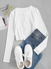 T-shirt Court Côtelé Panneau en Dentelle M Blanc