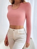 T-shirt Court Découpé à Col Halter M Rose clair