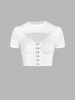 T-shirt Court Découpé M Blanc