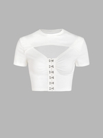 T-shirt Court Découpé M Blanc