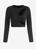 T-shirt Court Découpé S Noir