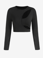 T-shirt Court Découpé S Noir