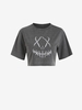 T-shirt Court Graphique Réfléchissant M Gris foncé