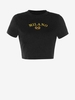 T-shirt Court Lettre Brodée L Noir