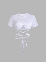 T-shirt Court Matelassé M Blanc