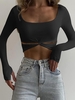 T-shirt Court Tordu avec Trou L Noir