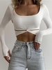 T-shirt Court Tordu avec Trou S Blanc