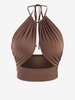 T-shirt Court Tressé Découpé à Col Halter Côté L Café